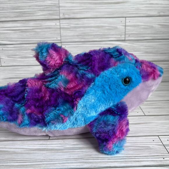NWT Wild Republic Colorkins Multi-Color Tie-Dye Dolphin Stuffed Animal - Picture 9 of 14
